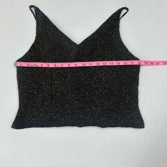 Scala Black silk Camisole beaded with gold and iridescent eye catching Sparkle 💖 - Picture 5 of 10